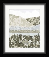 Watercolor Mountain Retreat I Framed Print
