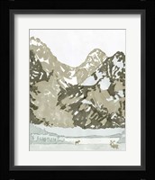 Watercolor Mountain Retreat II Framed Print