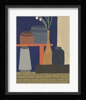 Vases on a Shelf II Framed Print