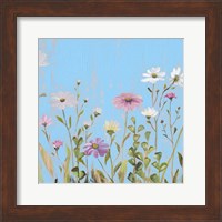 Wild Flowers on Cerulean I Fine Art Print