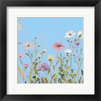 Wild Flowers on Cerulean I Fine Art Print
