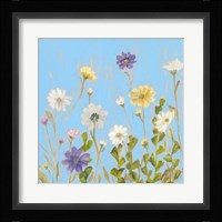 Wild Flowers on Cerulean III Framed Print