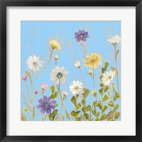 Wild Flowers on Cerulean III Fine Art Print