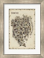 Antique Iconic Cities-Tokyo Fine Art Print