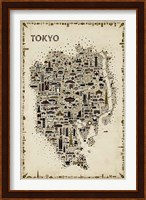 Antique Iconic Cities-Tokyo Fine Art Print