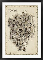Antique Iconic Cities-Tokyo Fine Art Print