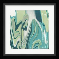 Flowing Teal III Framed Print
