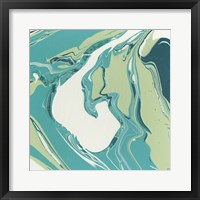 Flowing Teal IV Framed Print