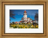 I-SITE Visitor Centre (Old Post Office) And Flowers, Rotorua, North Island, New Zealand Fine Art Print