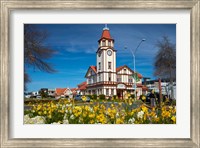 I-SITE Visitor Centre (Old Post Office) And Flowers, Rotorua, North Island, New Zealand Fine Art Print