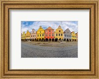 Czech Republic, Telc Panoramic Of Colorful Houses On Main Square Fine Art Print
