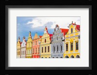 Europe, Czech Republic, Telc Colorful Houses On Main Square Fine Art Print