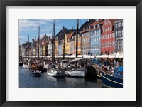Colorful Buildings, Boats And Canal, Denmark, Copenhagen Fine Art Print