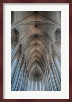 Iceland, Reykjavik, Ribbed Vaults In The Modern Cathedral Of Hallgrimskirkja Fine Art Print