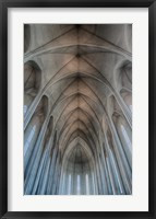 Iceland, Reykjavik, Ribbed Vaults In The Modern Cathedral Of Hallgrimskirkja Fine Art Print
