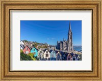 Deck Of Card Houses With St Colman's Cathedral In Cobh, Ireland Fine Art Print