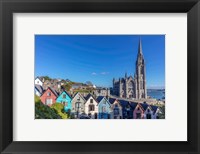 Deck Of Card Houses With St Colman's Cathedral In Cobh, Ireland Fine Art Print