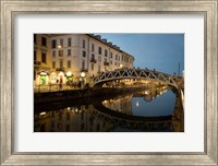 Italy, Lombardy, Milan Historic Naviglio Grande Canal Area Known For Vibrant Nightlife Fine Art Print