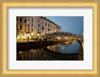 Italy, Lombardy, Milan Historic Naviglio Grande Canal Area Known For Vibrant Nightlife Fine Art Print