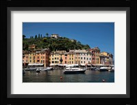 Italy, Province Of Genoa, Portofino, Fishing Village On The Ligurian Sea, Pastel Buildings Overlooking Harbor Fine Art Print