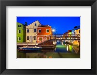 Europe, Italy, Burano Sunset On Canal Fine Art Print