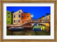 Europe, Italy, Burano Sunset On Canal Fine Art Print