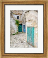 Italy, Basilicata, Matera Doors In A Courtyard In The Old Town Of Matera Fine Art Print