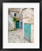 Italy, Basilicata, Matera Doors In A Courtyard In The Old Town Of Matera Fine Art Print