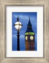Europe, Great Britain, London, Big Ben Clock Tower Lamp Post Fine Art Print