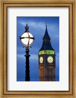 Europe, Great Britain, London, Big Ben Clock Tower Lamp Post Fine Art Print