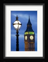 Europe, Great Britain, London, Big Ben Clock Tower Lamp Post Fine Art Print