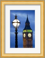 Europe, Great Britain, London, Big Ben Clock Tower Lamp Post Fine Art Print