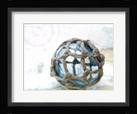 Japanese Glass Fishing Float On Nautical Chart Fine Art Print