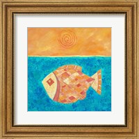 Fish With Spiral Sun Fine Art Print