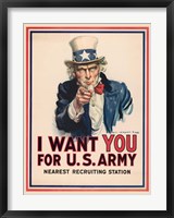 Uncle Sam, I Want You for the U.S. Army, 1917 Fine Art Print