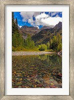 Mcdonald Creek With Garden Wall In Early Autumn In Glacier National Park, Montana Fine Art Print