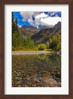 Mcdonald Creek With Garden Wall In Early Autumn In Glacier National Park, Montana Fine Art Print