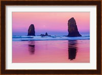 Oregon, Bandon Sunrise On Beach Sea Stacks Fine Art Print