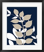 Navy Foliage III Framed Print