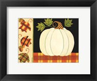 White Pumpkin, Leaves and Acorns Fine Art Print