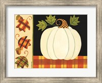 White Pumpkin, Leaves and Acorns Fine Art Print