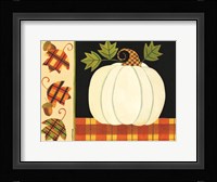 White Pumpkin, Leaves and Acorns Fine Art Print
