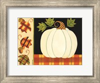 White Pumpkin, Leaves and Acorns Fine Art Print