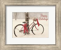 Happy Holidays Snowy Bike Fine Art Print