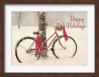 Happy Holidays Snowy Bike Fine Art Print