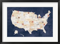 Vintage USA on Indigo Fine Art Print