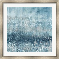 Rain Abstract IV Blue Silver Fine Art Print