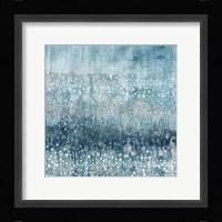 Rain Abstract IV Blue Silver Fine Art Print