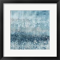 Rain Abstract IV Blue Silver Fine Art Print