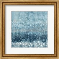 Rain Abstract III Blue Silver Fine Art Print